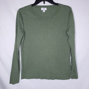 J Crew Teddie Sweater Womens Medium Green Crewneck
